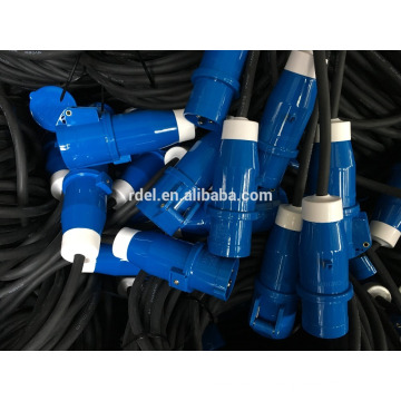 Waterproof electrical IP44 male and female 5 Pins industrial plug connectors and socket 32A